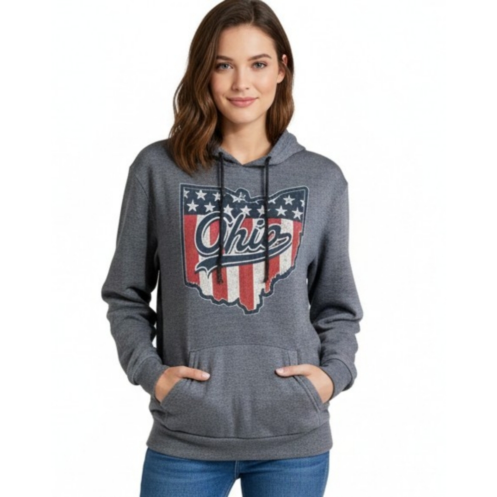 Woman's Ohio Flag Hooded Sweatshirt